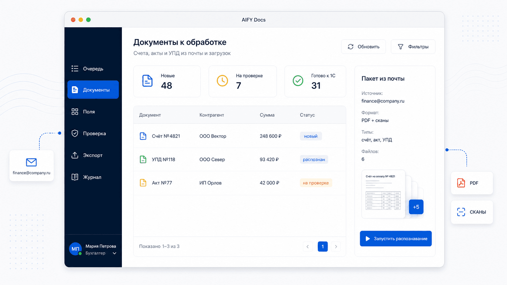 OCR первичных документов