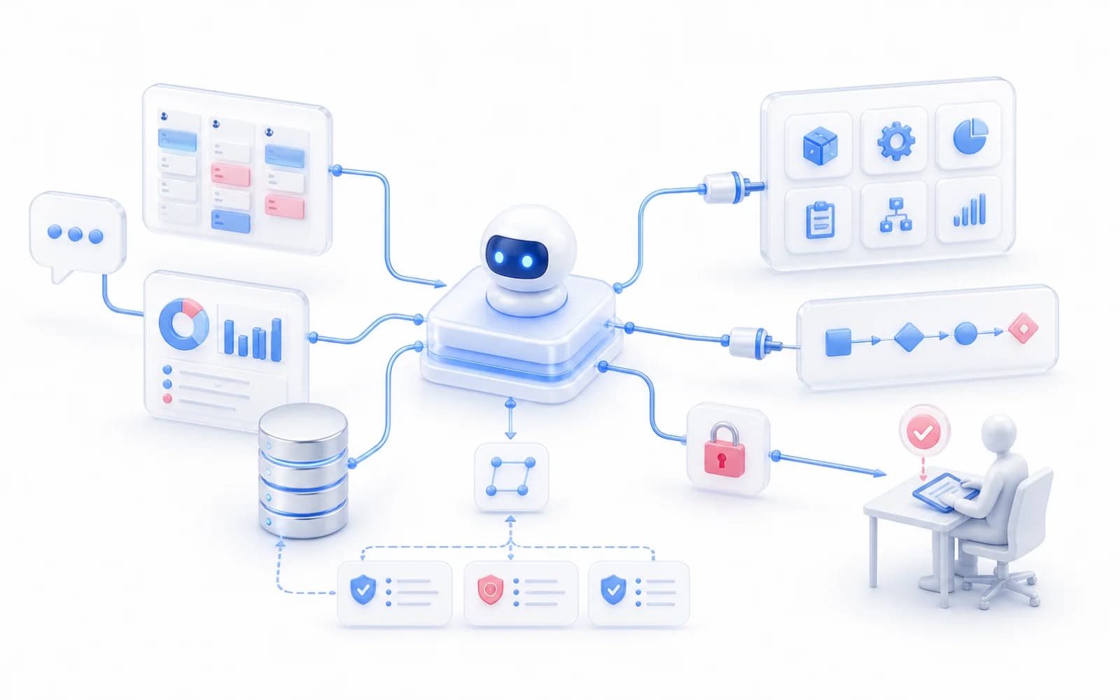 AI-агент управляет карточками CRM, базой данных, approval и журналом событий