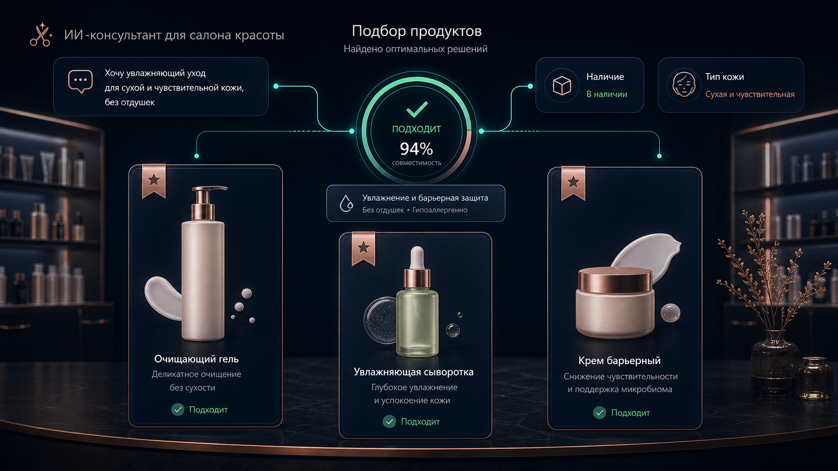 Подбор продуктов салона под выбранный образ